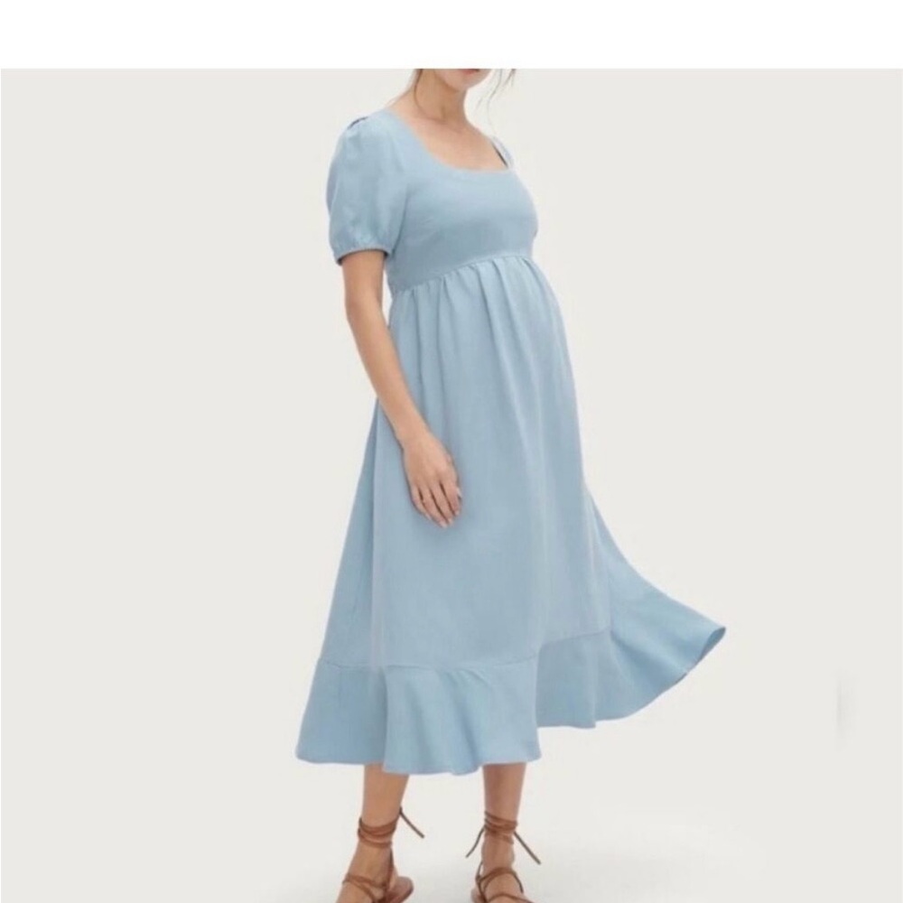 Hatch Tisha Light Blue Midi Dress XL EUC